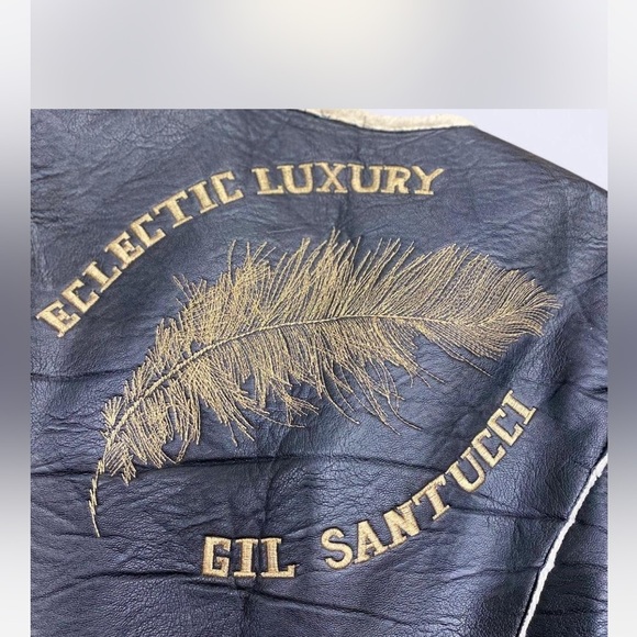 Luxurious GIL SANTUCCI studs faux shearling jacket M ptp 18.5 - Picture 4 of 10